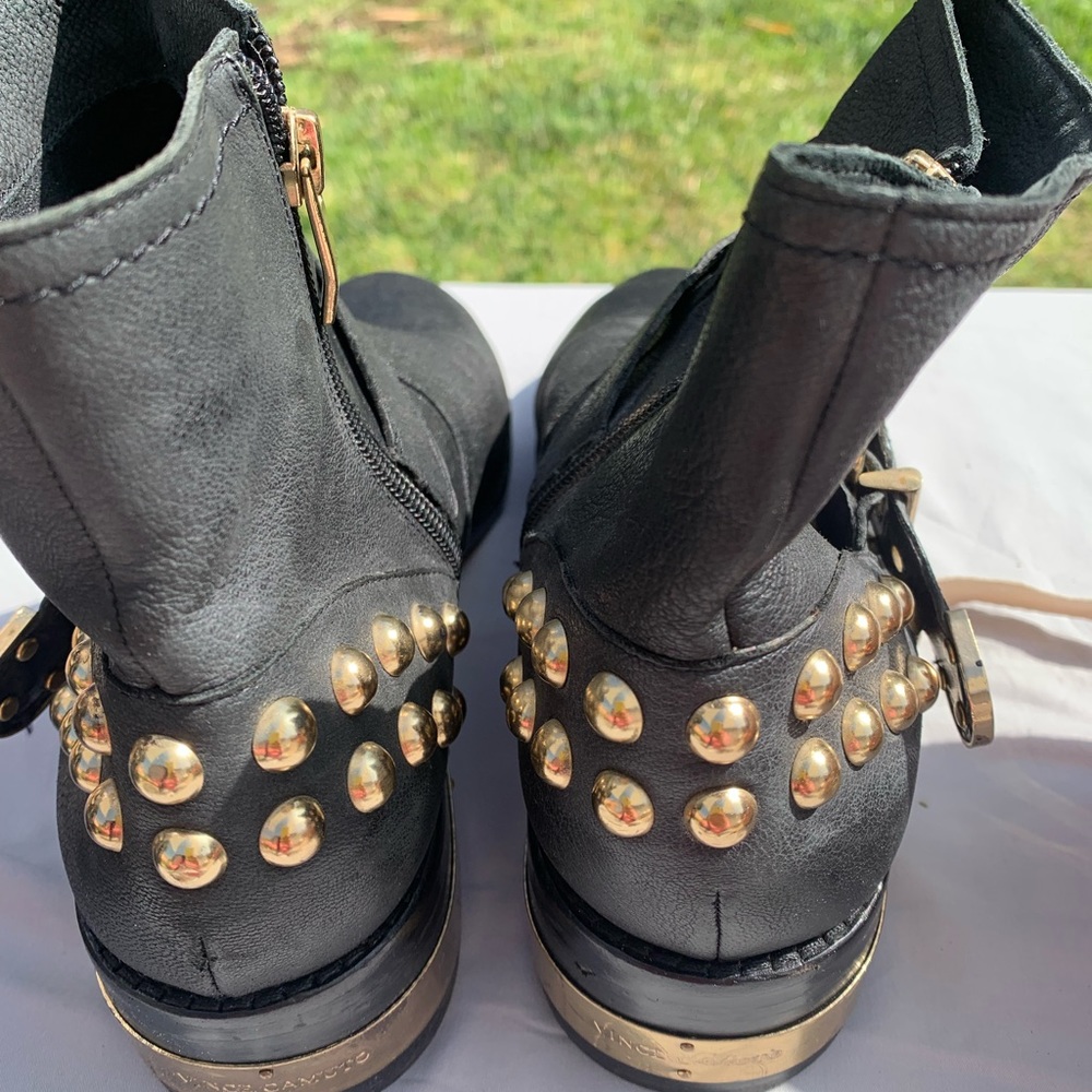 Black leather Booties